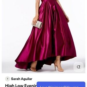 Betsy & Adam High Low Dress in Deep Magenta